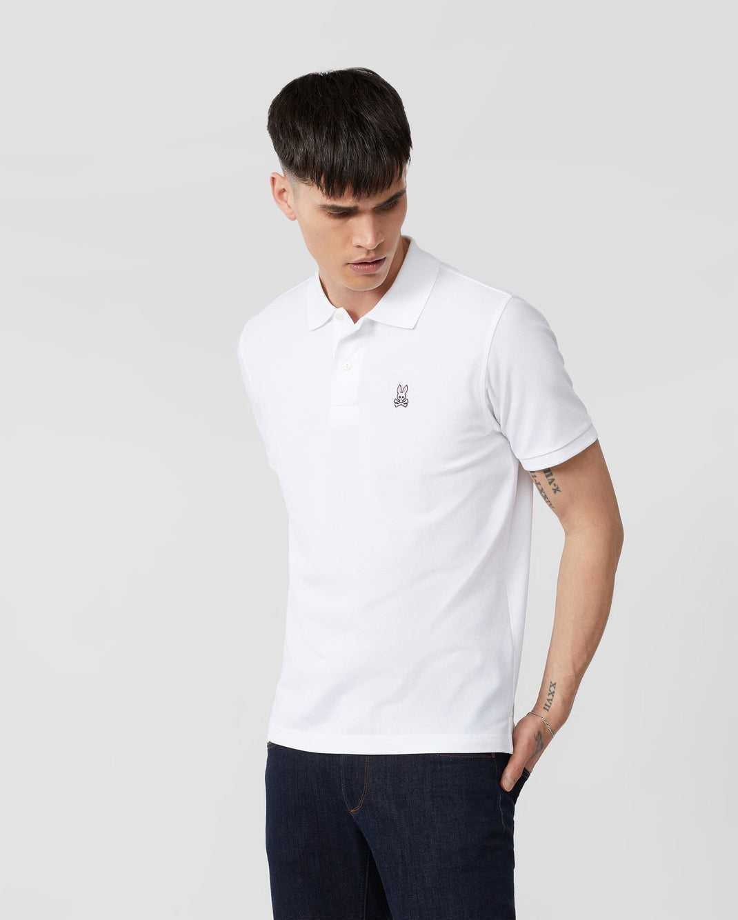 Polos Psycho Bunny Classic Polo Blanche Homme | NTS-06035071